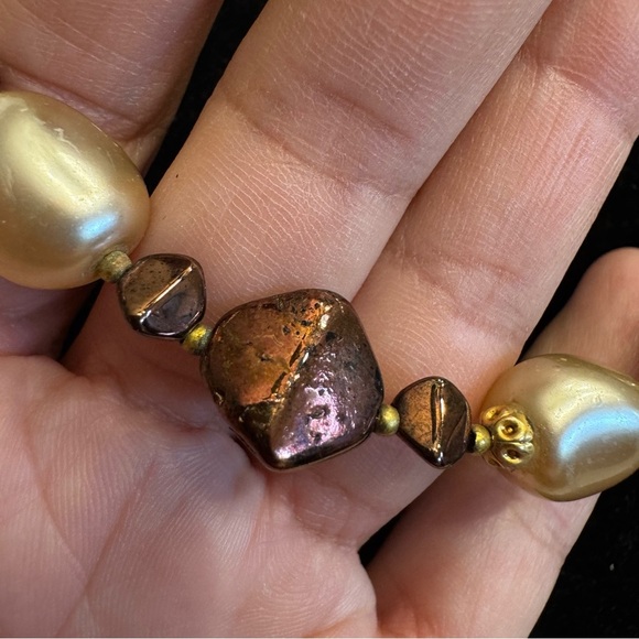 Vintage French Faux Glass Baroque Pearl Beaded Necklace High End France 23" - Picture 6 of 16